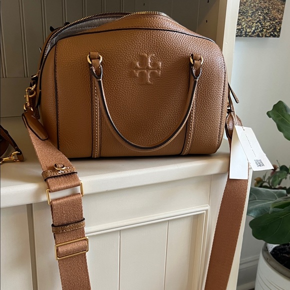 Tory Burch Thea Brown Leather Satchel - Picture 8 of 8